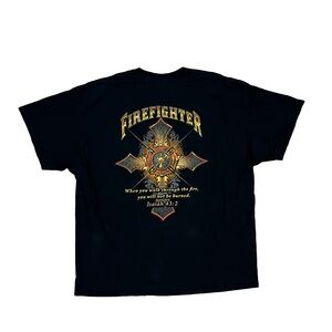 Black Firefighter Graphic T-Shirt